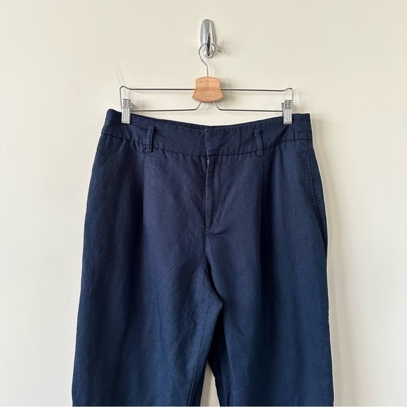 Zara-50/50 Linen and Cotton Blend Wide Leg Ankle Pants - Picture 6 of 8